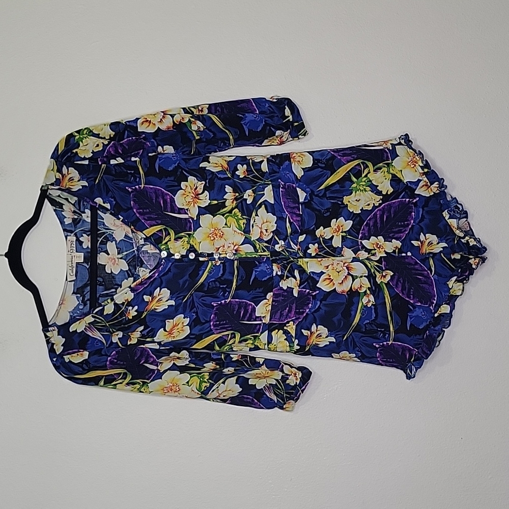 Colorful Ruffle Floral Boho Romper, Size S